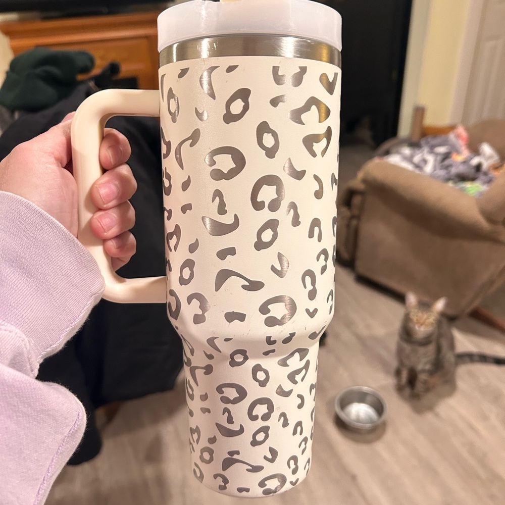 Cream Leopard Print Mug for Dining